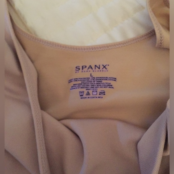 Spanx Large 12/14 shape wear bodysuit seamless sculpting undergarment beige - Picture 2 of 3